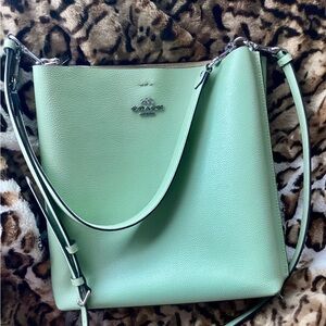 Coach Mint Green Leather Shoulder Bag